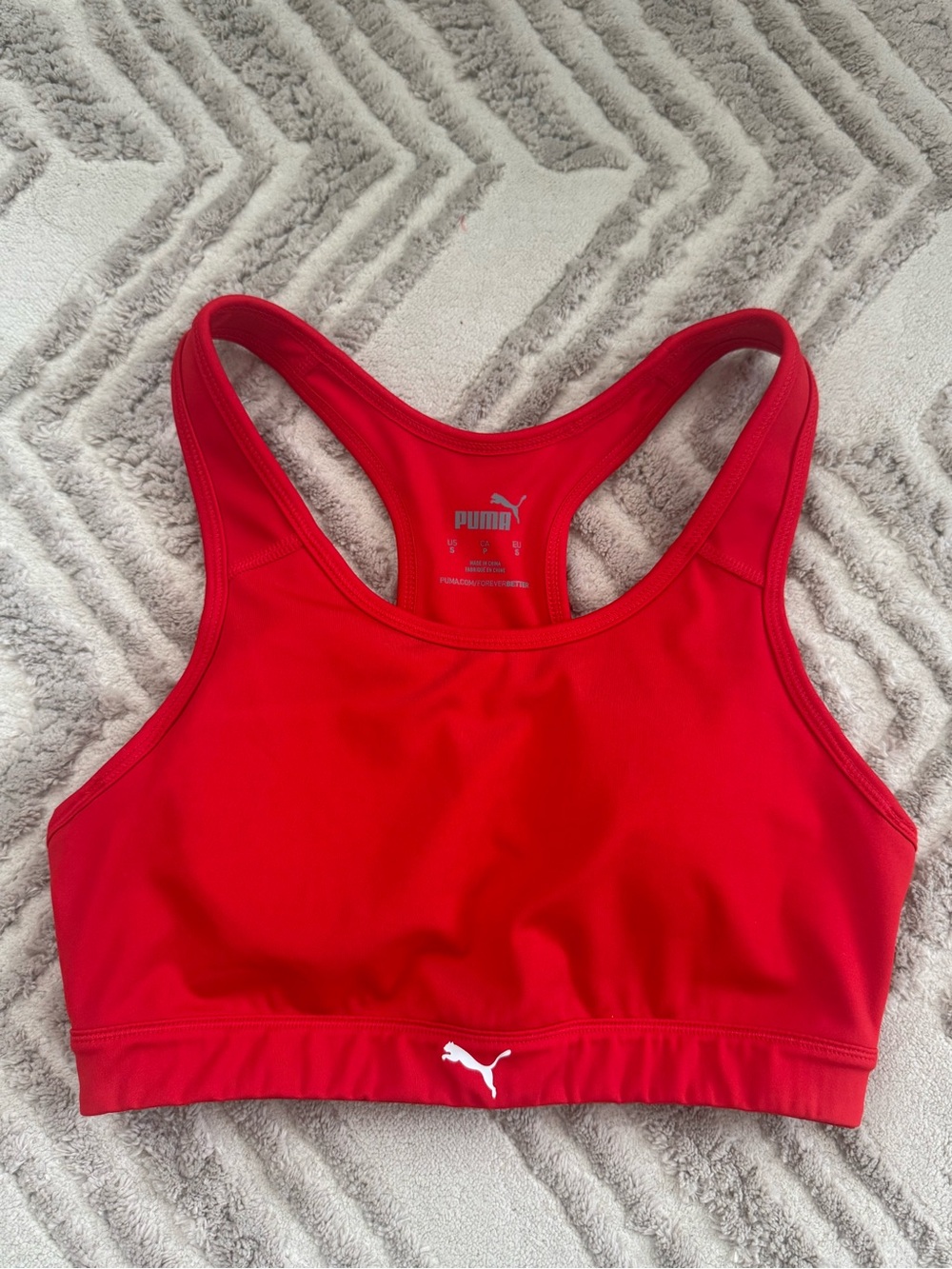 Puma Bright Red Racerback Sports Bra